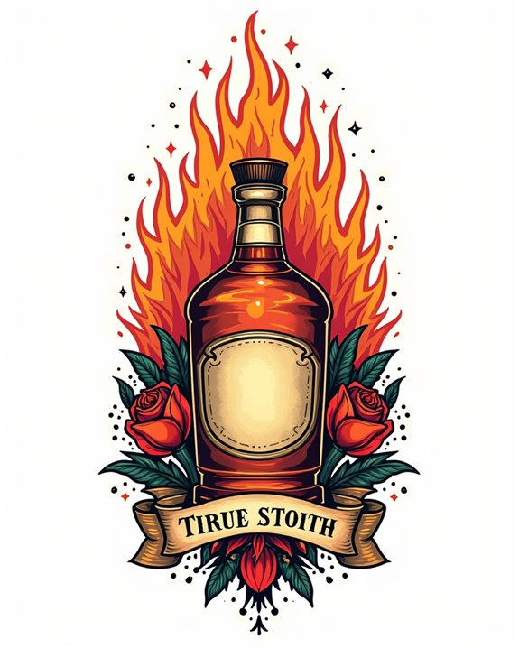 vibrant fiery tattoo art