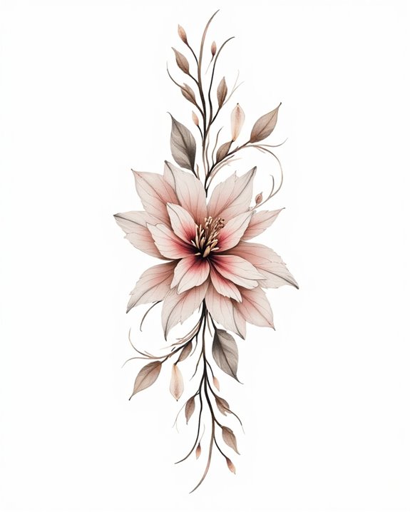 vibrant floral watercolor tattoos