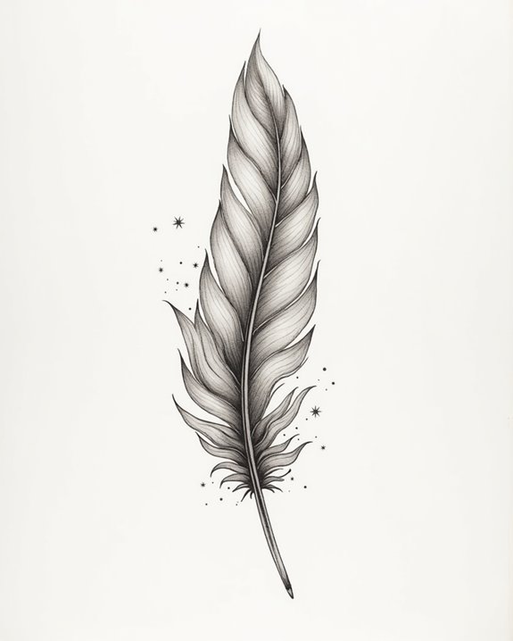 vibrant flowing feather artistry