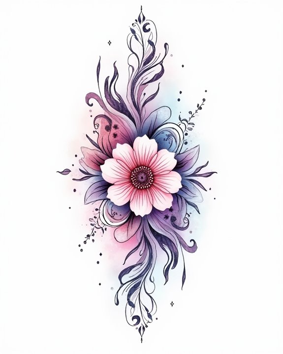 vibrant flowing watercolor tattoos