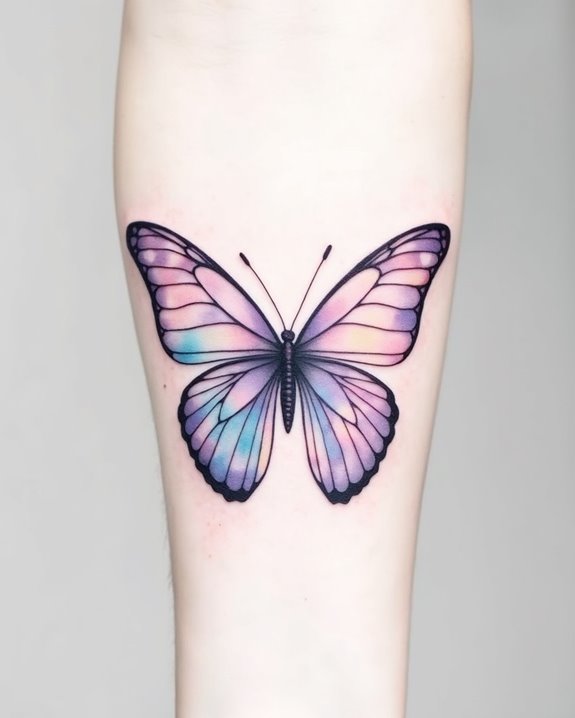 vibrant fluid butterfly art