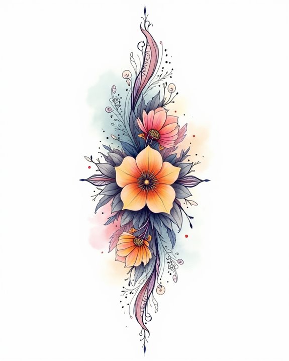 vibrant ink watercolor strokes