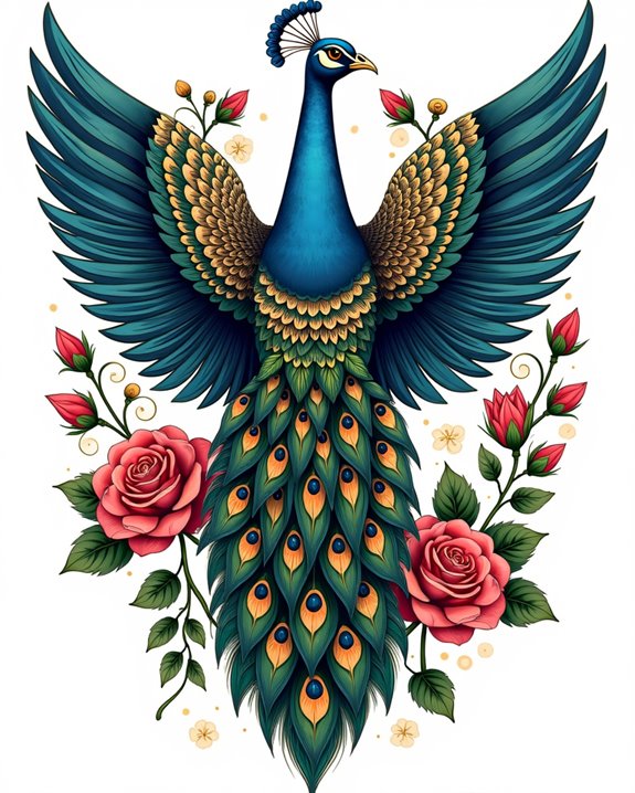 vibrant intricate feather tattoos
