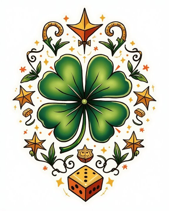 vibrant lucky clover tattoos