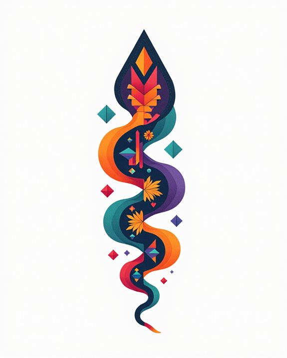 vibrant modern snake art