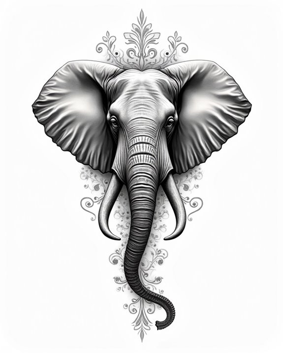 vibrant paisley elephant artwork