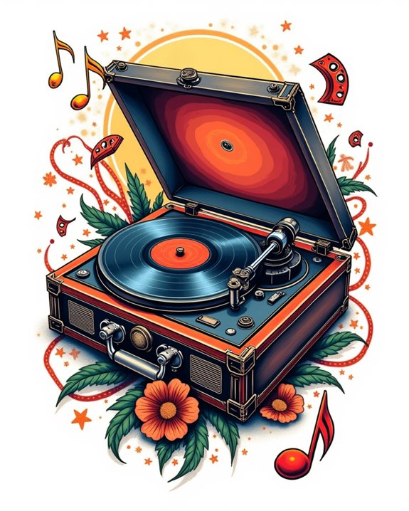 vibrant retro audio art