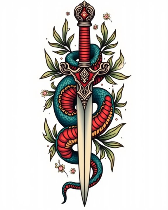 vibrant snake dagger symbol