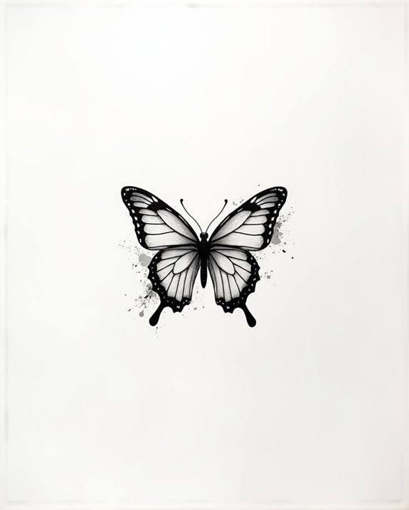 vibrant splash butterfly design