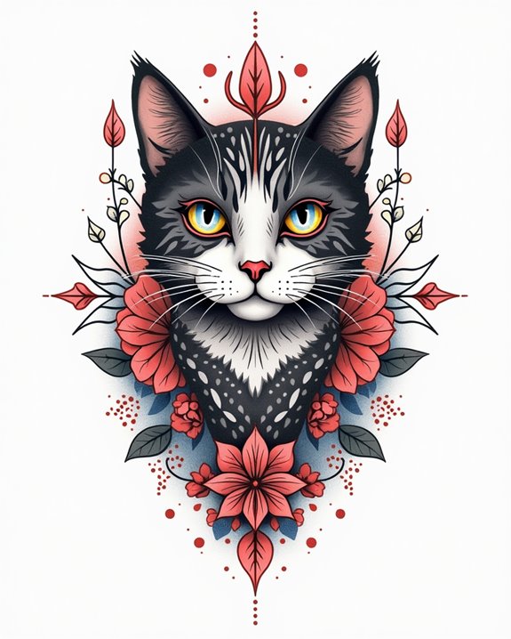 vibrant surreal feline art