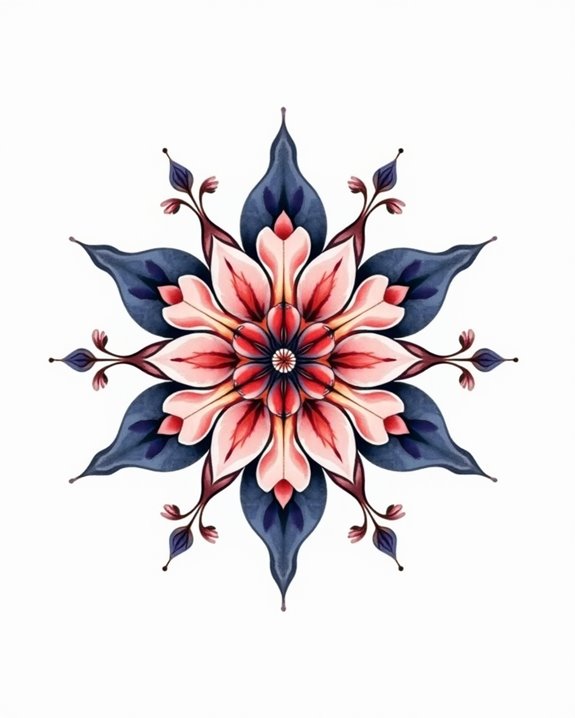 vibrant symmetrical watercolor art
