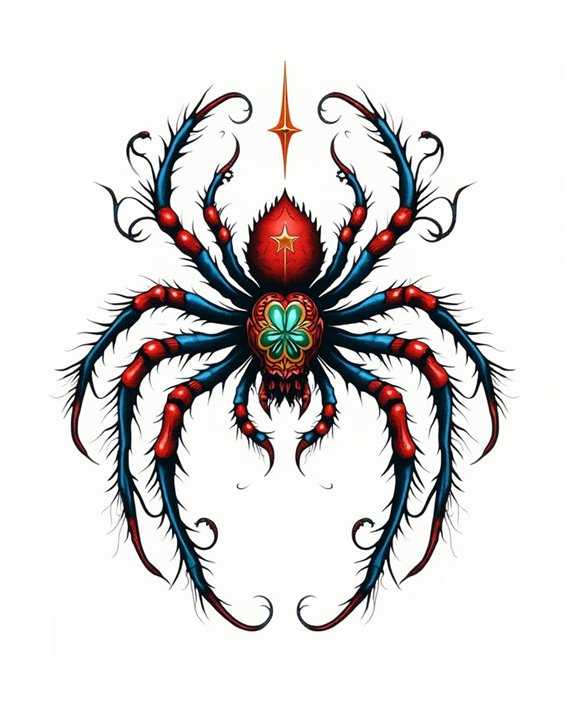 vibrant tentacle spider art