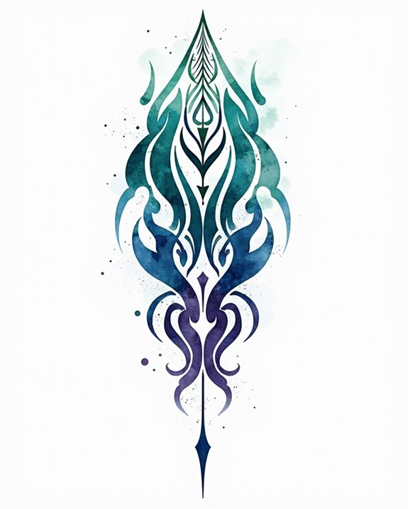 vibrant tribal tattoo fluid