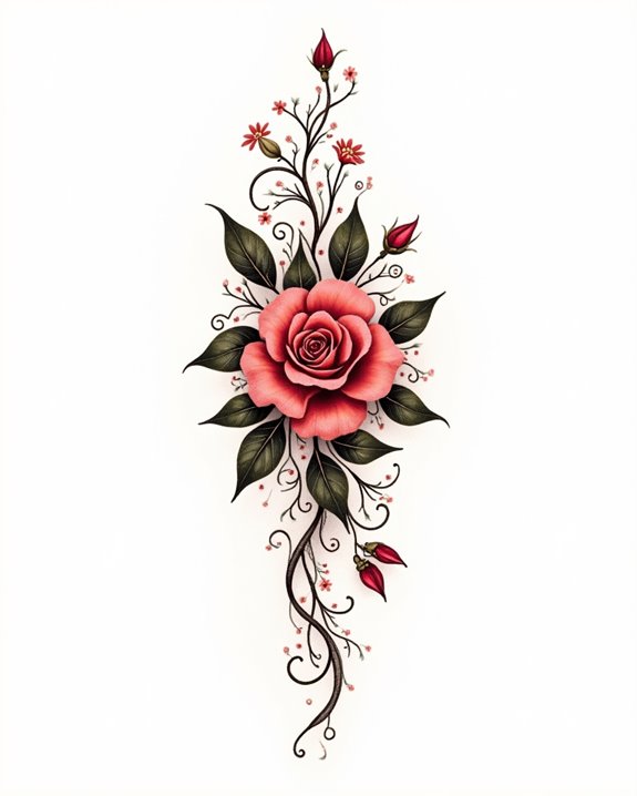 vibrant tropical rose scene