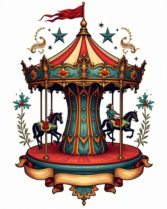 vibrant vintage circus tattoos