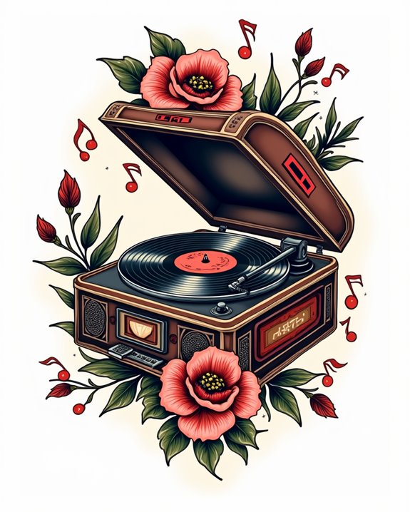 vibrant vintage music artwork