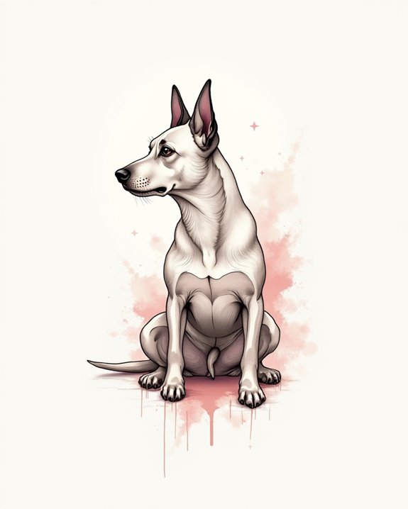 vibrant watercolor dog tattoo