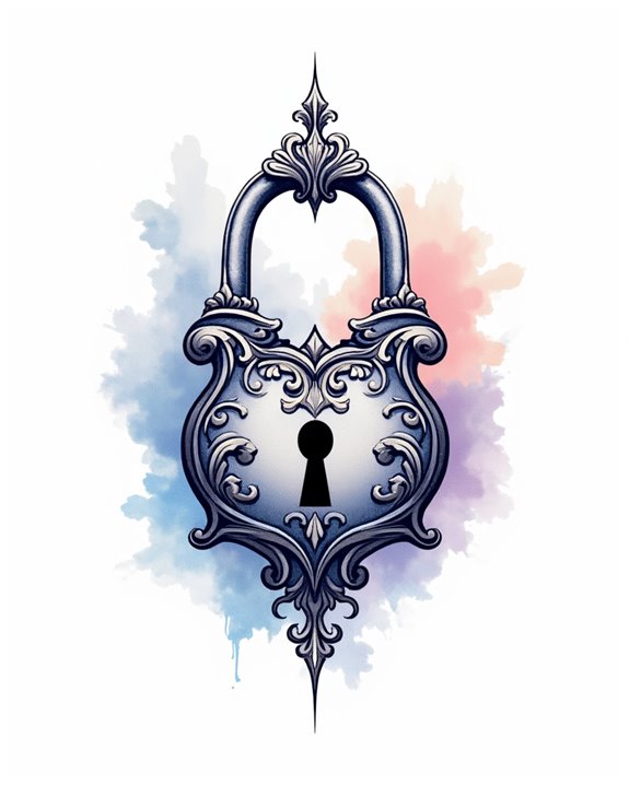 vibrant watercolor lock design