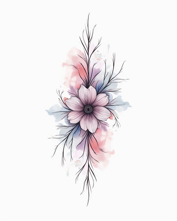 vibrant watercolor tattoo accents