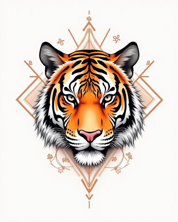 vibrant watercolor tiger accent