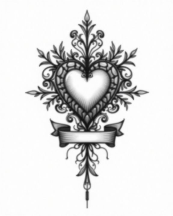 victorian lace heart symbols