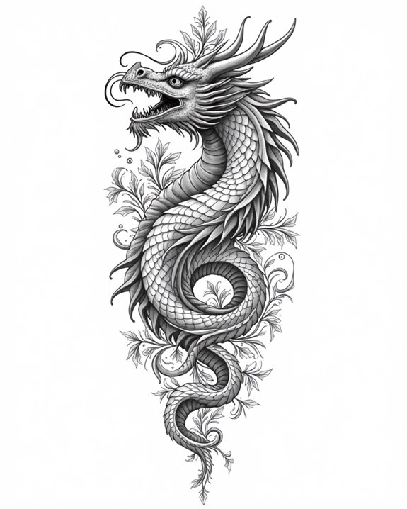 victorian ornate dragon illustration