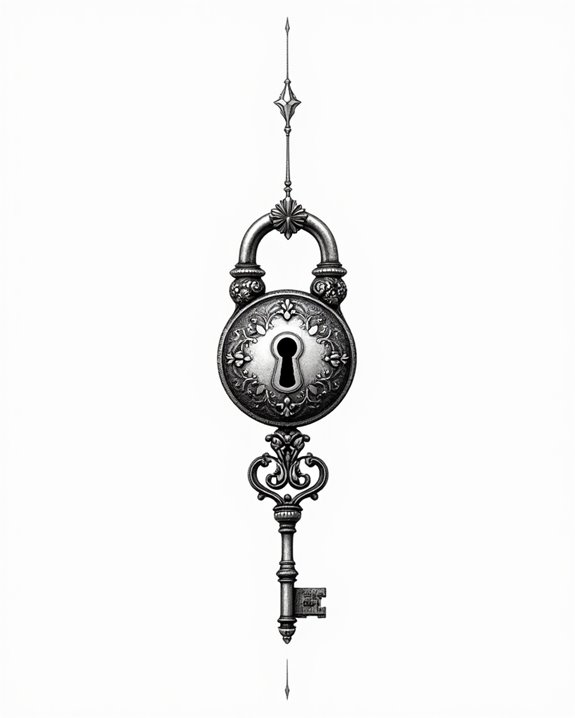 victorian ornate lock symbolism