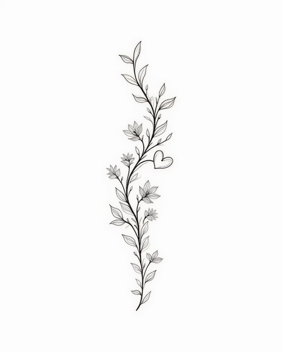 vine of heartfelt flowers