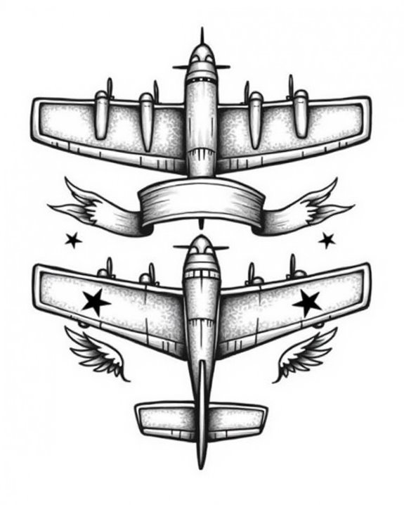 vintage aircraft tattoo artistry