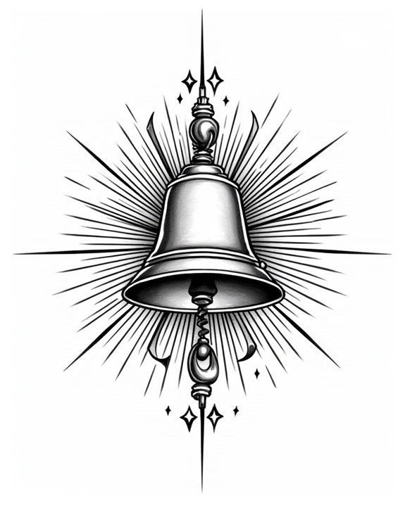 vintage alarm bell radiating light