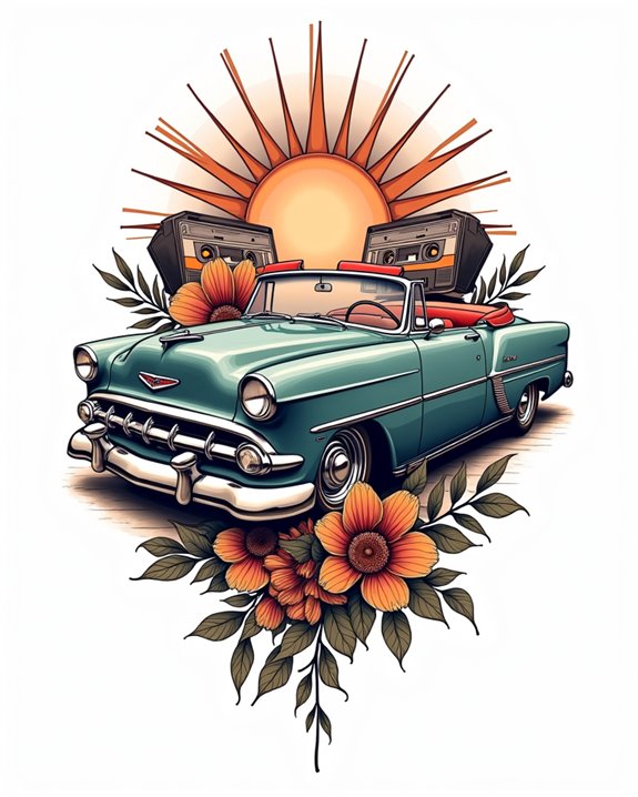 vintage audio car tattoos