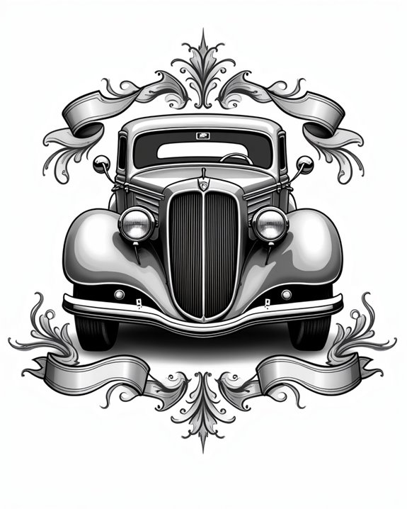 vintage automobile front design