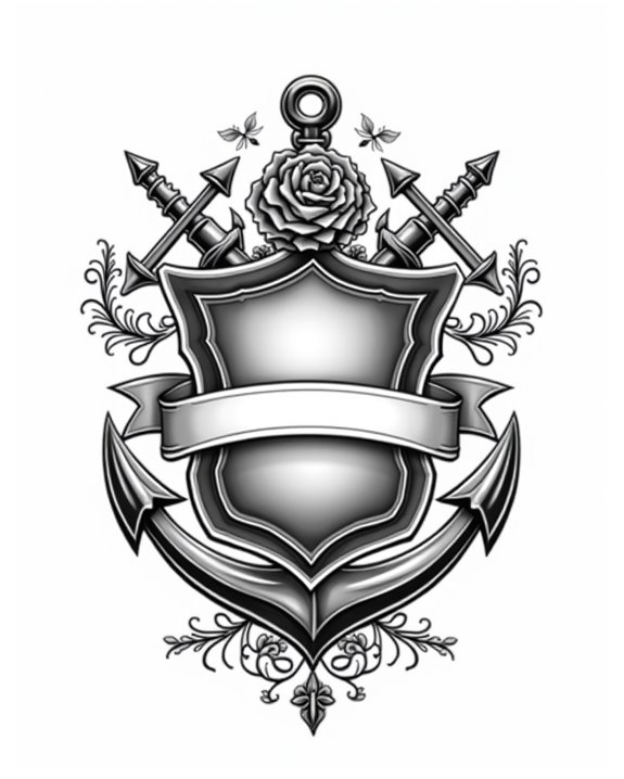 vintage badge inspired tattoo designs