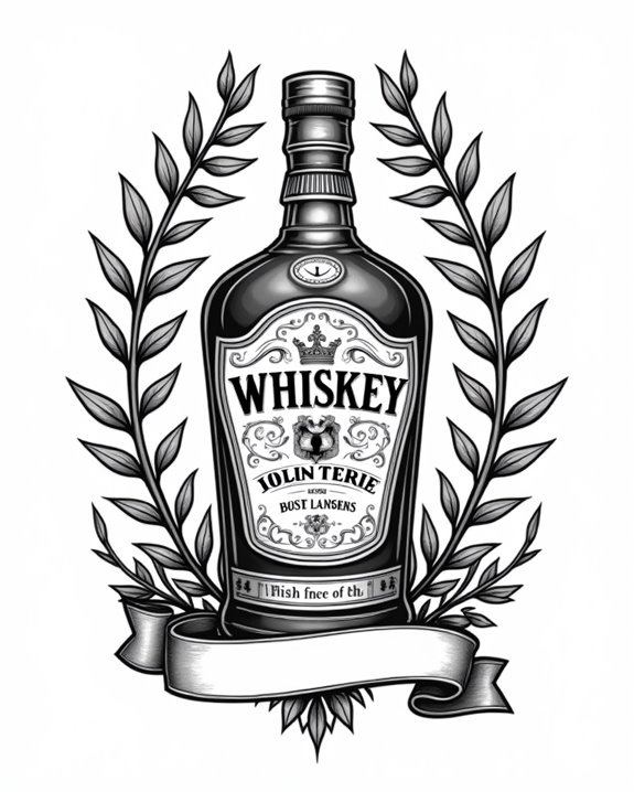 vintage bannered whiskey tattoos