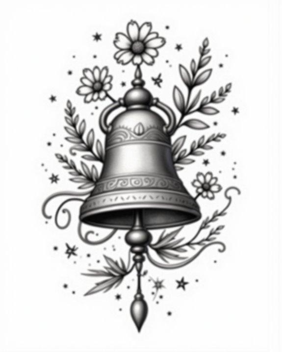 vintage bell with daisies