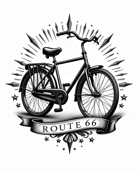 vintage bicycle with map