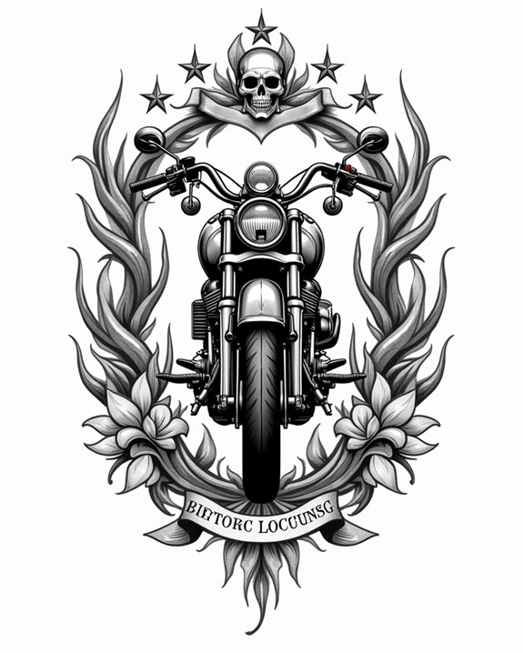vintage biker skull tattoos