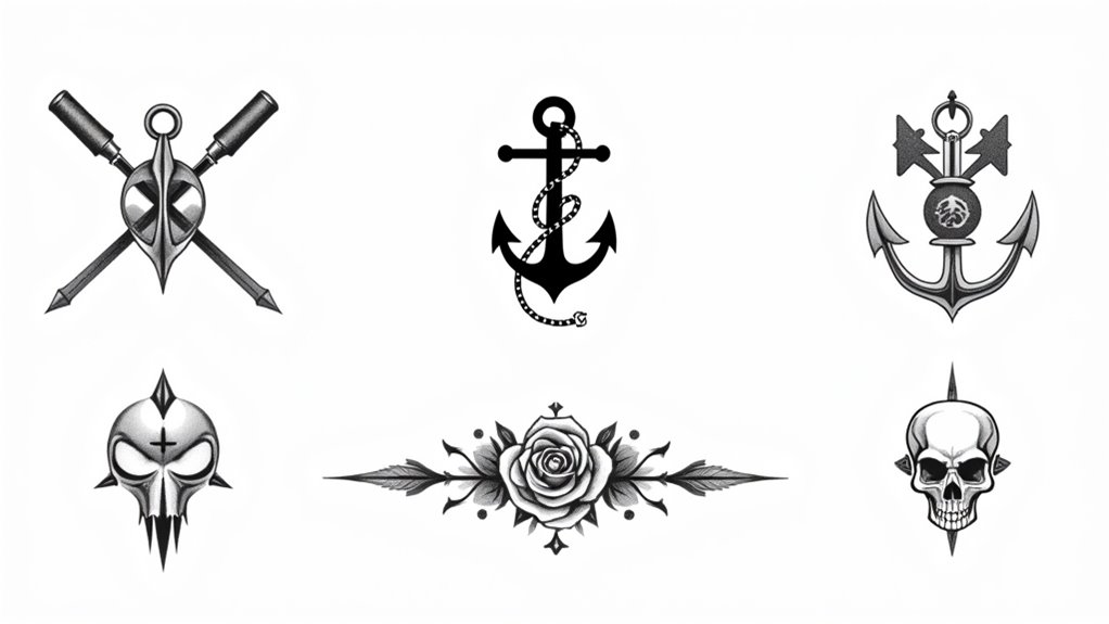 vintage black ink tattoos