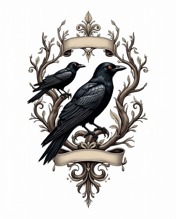 vintage black minimalist birds