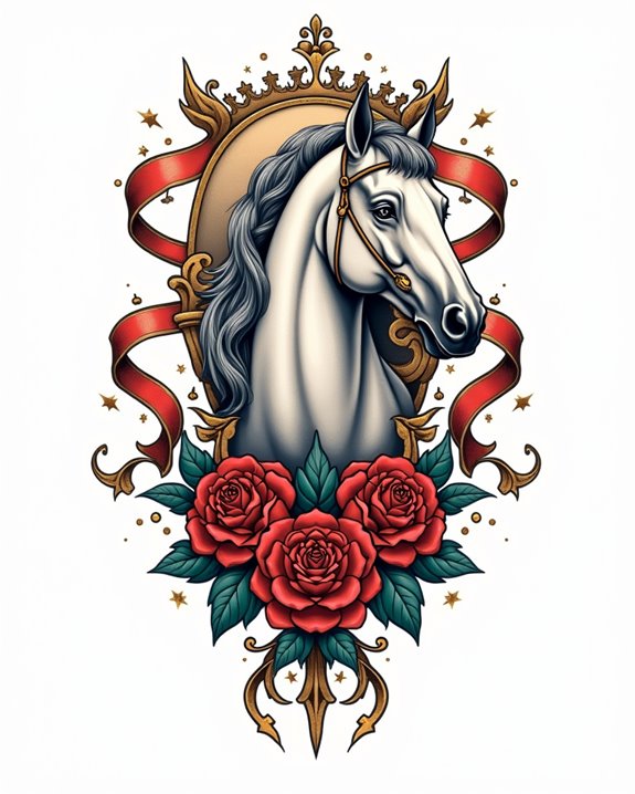 vintage brave equestrian motifs