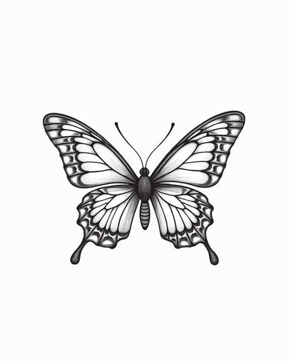vintage butterfly tattoo elegance