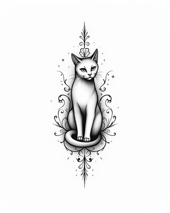 vintage cat tattoo symbolism
