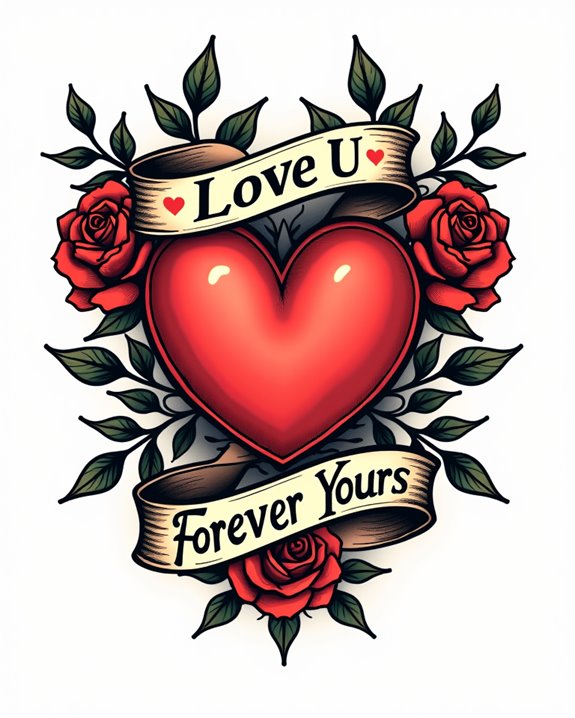 vintage cheeky heart tattoo
