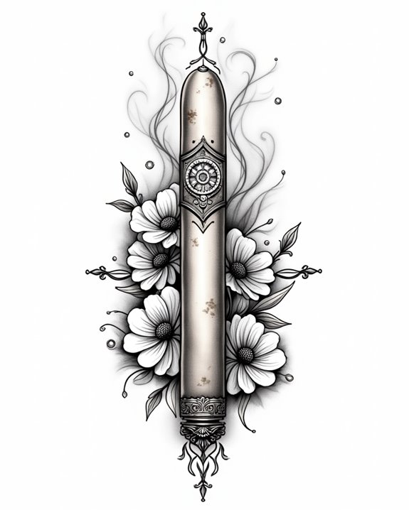 vintage cigar and hand illustration