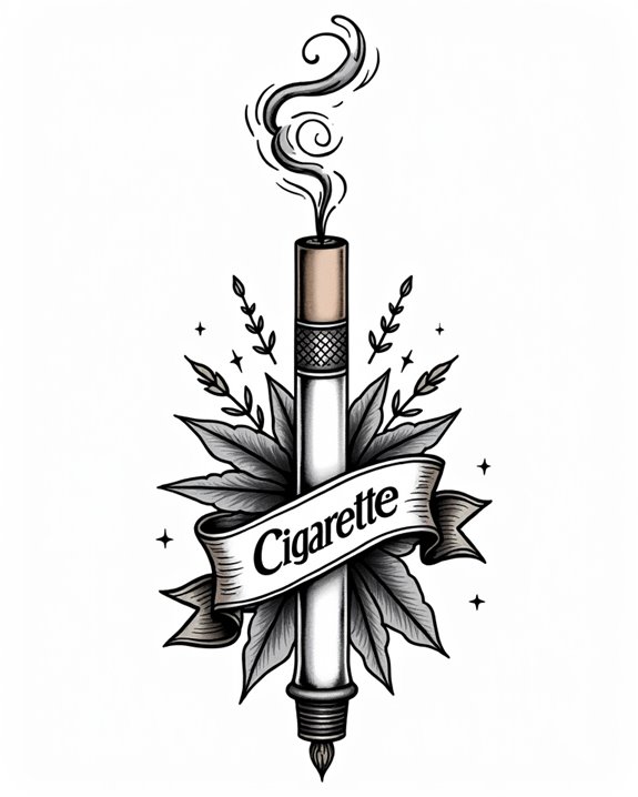 vintage cigarette tattoo banner