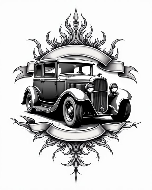 vintage classic sedan artwork