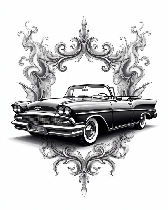 vintage convertible car illustration