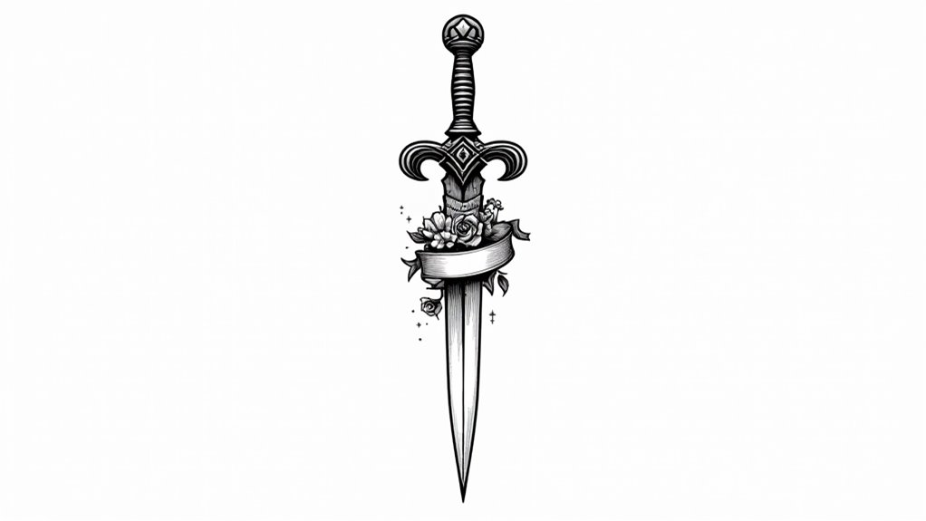 vintage dagger tattoo inspiration