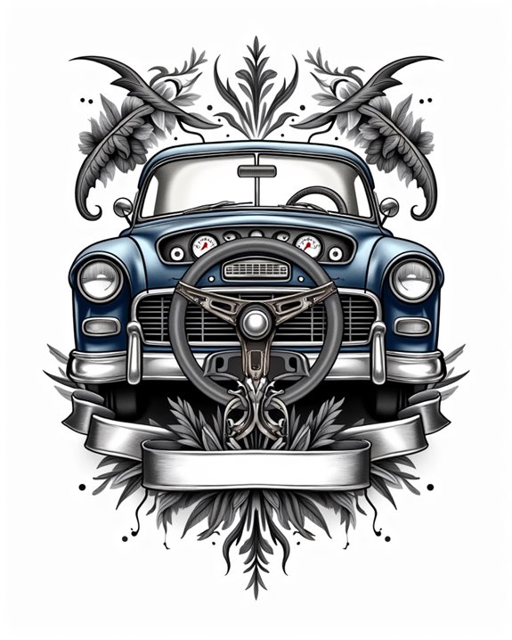 vintage dashboard tattoo art