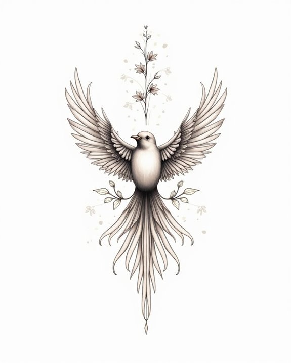 vintage detailed feather art